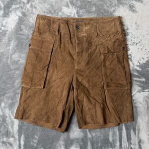 Vintage Y2K Ralph Lauren Rugby Goat Suede Womens Size 6 Brown Multi Pocket